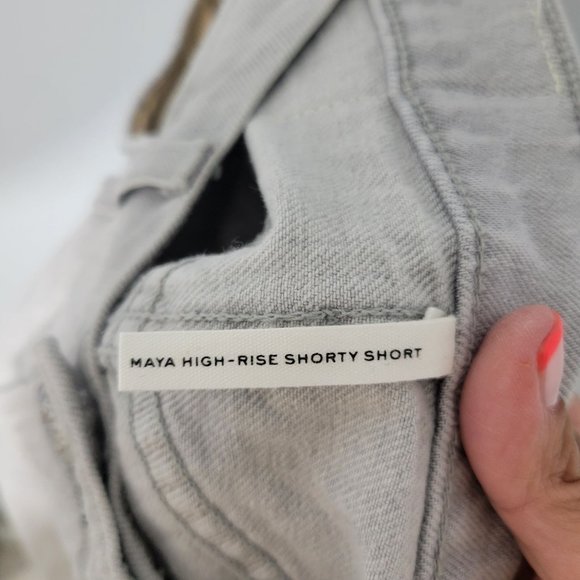 rag & bone Wome's Denim Maya High-Rise Shorty Short Anchor Sz 26 Gray - Picture 8 of 12
